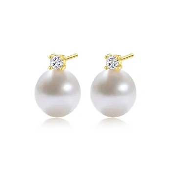 Inlady Freshwater Pearl Stud Earrings Women's