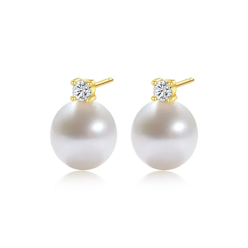 Inlady Freshwater Pearl Stud Earrings Women's-0
