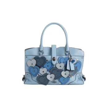 COACH Mercer Grained Leather Tote Bag Shopping Bag Shoulder Bag Crossbody Bag Handbag Large Size Women's Blue