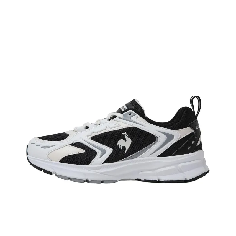 Le Coq Sportif Anti Slip Wear Resistant Low Top Running Shoes Unisex Black White-0