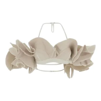 Jacquemus La Brassiere Artichaut Ruffed Bralette Off White