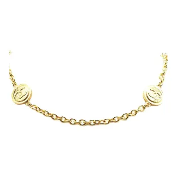 CHANEL 20th Century Plated Cc Medallion Station Necklace Costume Necklace