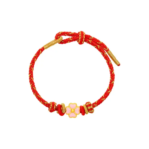 DONGFANGJIE Heart Four-Leaf Clover New Chinese Style Chinese Fashion Trend Solid Gold Fixed Price Gold Bracelet Unisex