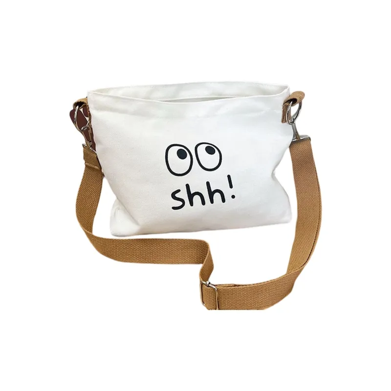 ADOONGA Canvas One Shoulder Crossbody Canvas Bag Regular Unisex Ecru-3