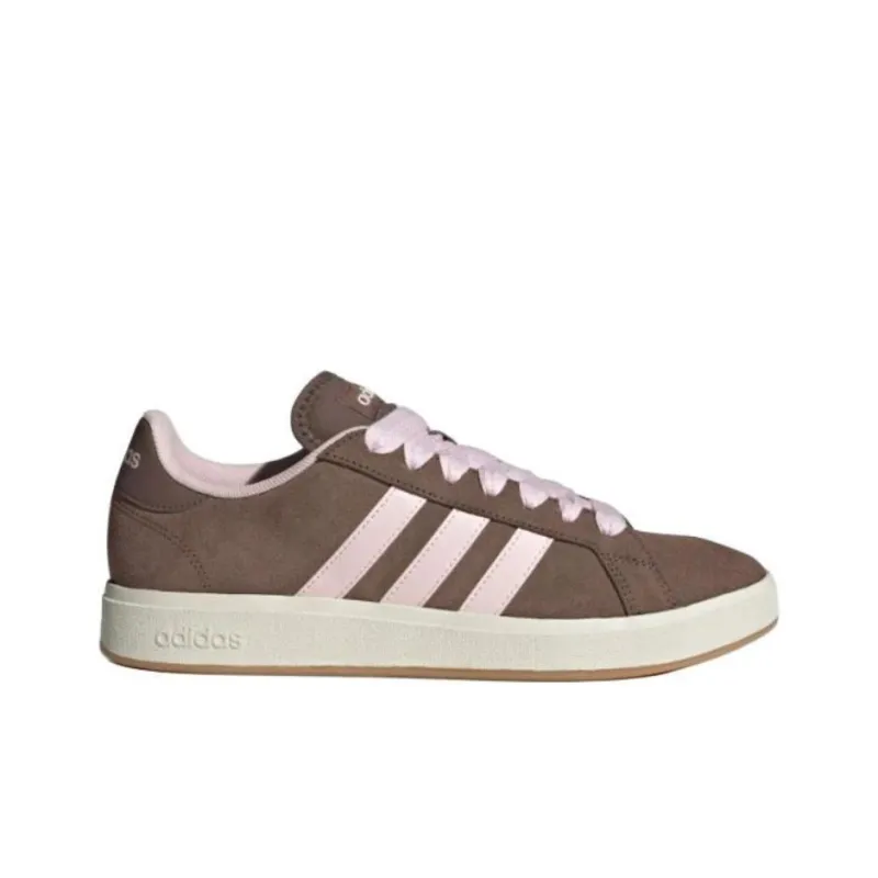 Adidas Grand Court Base 00s Anti Slip Wear Resistant Low Top Skateboard Shoes Unisex Brown Pink-1