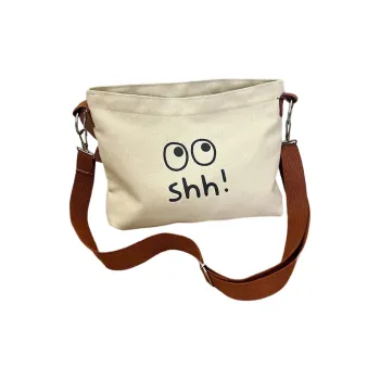 ADOONGA Canvas One Shoulder Crossbody Canvas Bag Regular Unisex Ecru
