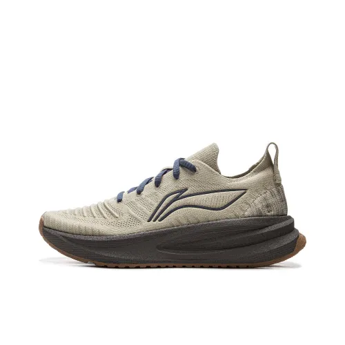 LiNing Comfortable Cushioning Slip Resistant Abrasion Resistant Breathable Low Top Casual Running Shoes Men's Gray Blue