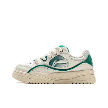 LOL x LiNing Slip Resistant, Abrasion Resistant, Lightweight Low Top Skateboard Shoes Women's Beige Green