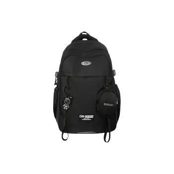 MINIPUDING Nylon Backpack Large Size Unisex Black/White Black/Newspaper Color/Graffiti Color/Geometry/Astronaut