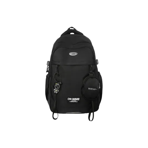 MINIPUDING Nylon Backpack Large Size Unisex Black/White Black/Newspaper Color/Graffiti Color/Geometry/Astronaut