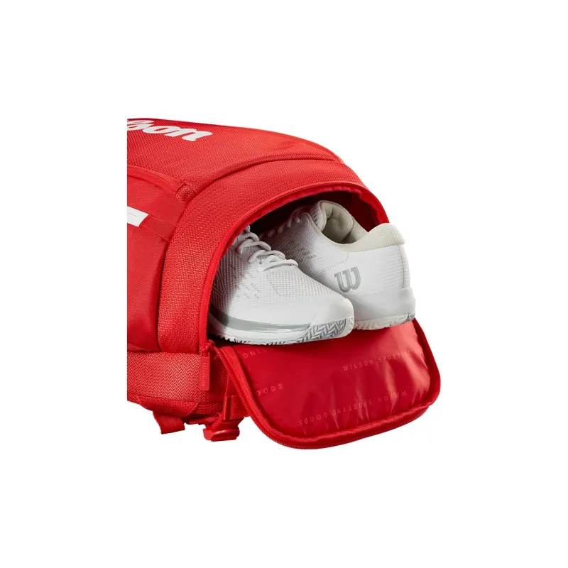Wilson Tennis Racket Bags Unisex Large Capacity, Can Hold Two Red-5