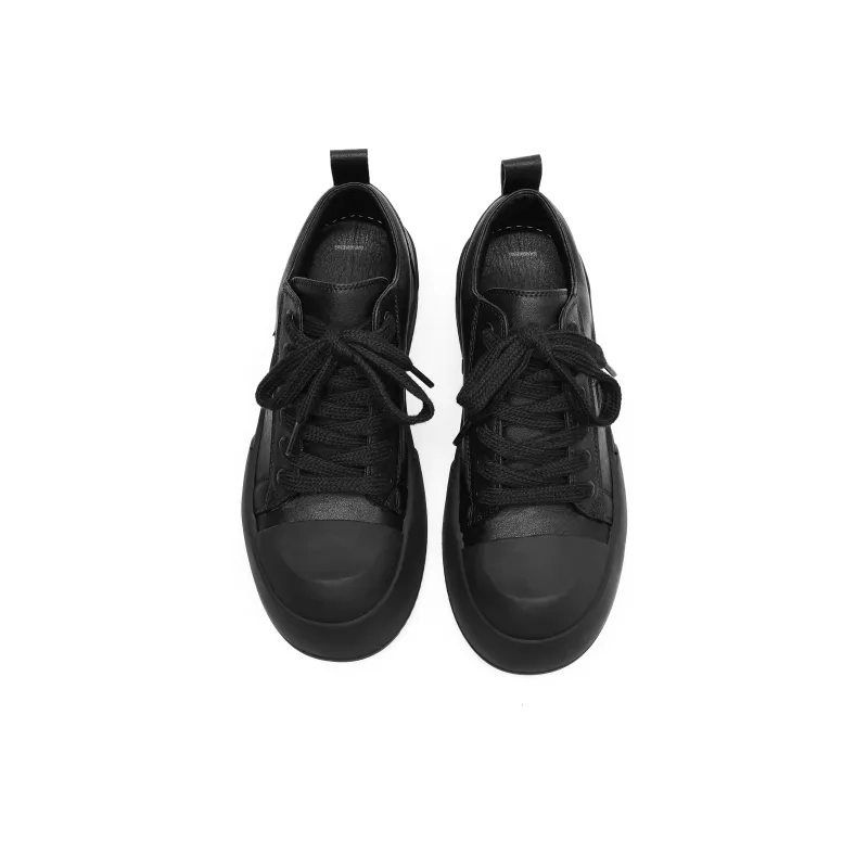 Hong Kong Meng Anti Slip And Wear Resistant Height Increasing Low Top Skateboard Shoes Unisex Black-4