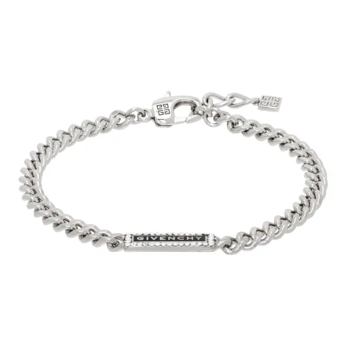 Givenchy Brass Enamel Bracelets Unisex Silver