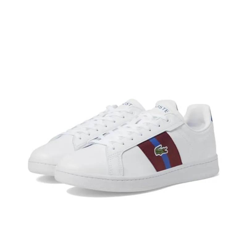 LACOSTE Carnaby Pro Cgr 124 1 SMA Wear Resistant Low Top Skateboard Shoes Men's White Blue-1