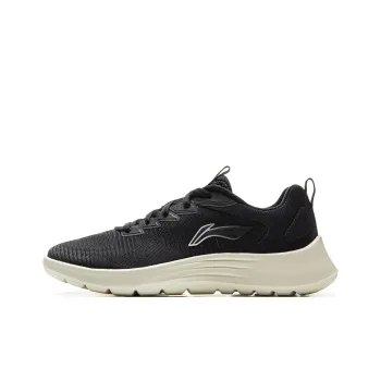 LiNing Light String Cushioning, Slip Resistant, Abrasion Resistant, Lightweight Low Top Running Shoes Women's Black