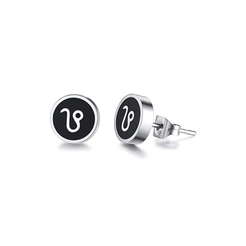 FANSHINER Titanium Steel Stud Earrings Men's-8