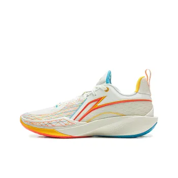 LiNing Speed Ling 2 Cushioned Slip Resistant Breathable Rebound Low Top Basketball Shoes Men's White Blue