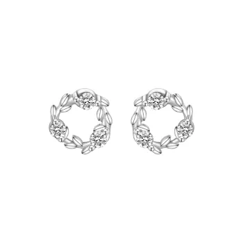 Lao Feng Xiang S999 Fine Silver Pair Of Stud Earrings Women's