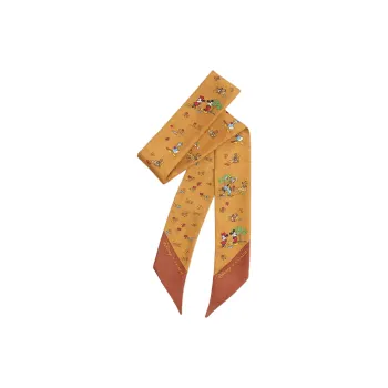 COACH Silk Scarves Unisex Honey Brown