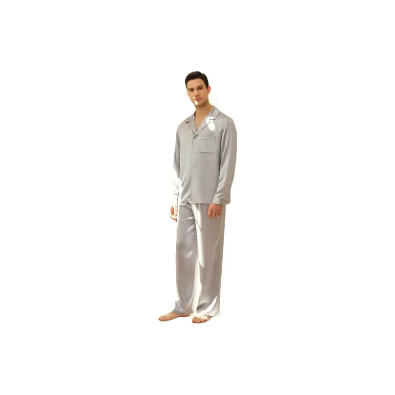 SILKY MIRACLE Pajama Set Men's Elegant Gray-1