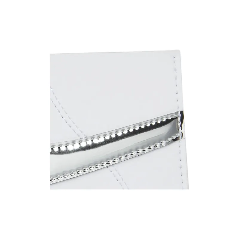 Nike PU Polyurethane Card Holder Unisex White & Metallic Silver-4
