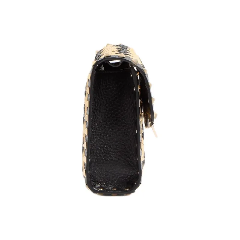 Valentino GARAVANI Raffia Crossbody Bag Shoulder Bag Small Size Women's Natural & Black-2