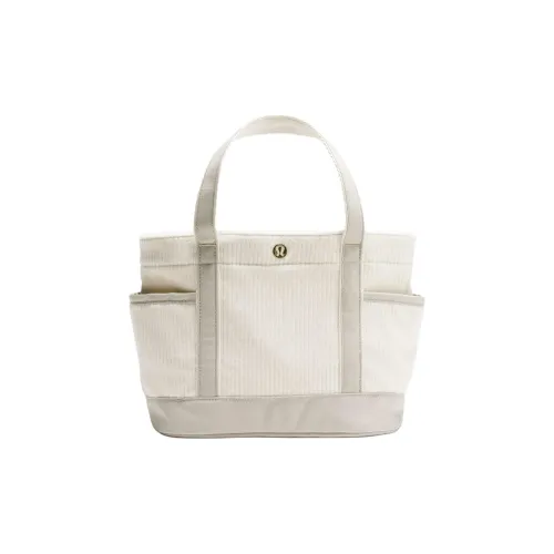 Lululemon Corduroy Tote Bag Shopping Bag Handbag Mini Unisex Bone White