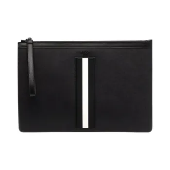 BALLY Coin Purse Clutch Large Size Men's Black