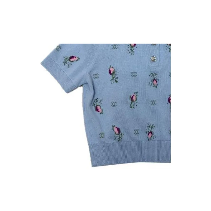 CHANEL Polo Shirts Women's Blue-1