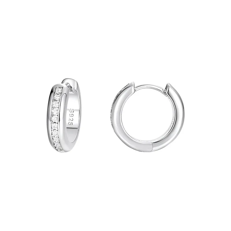 Trpopo Niche Elegant Advanced Sensory Fashion Versatile S925 Sterling Silver Hoop Earrings With Clasp Unisex-0