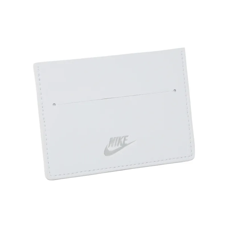 Nike PU Polyurethane Card Holder Unisex White & Metallic Silver-1