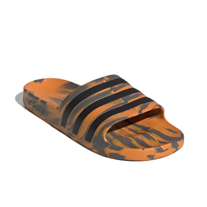 Adidas Adilette Aqua Slides Charcoal Core Black Focus Orange-2