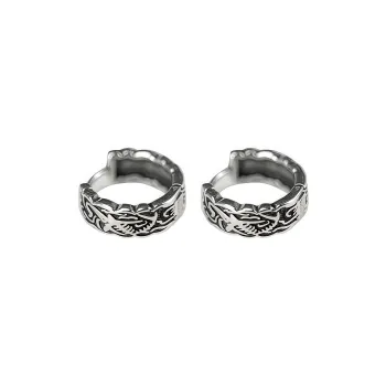 BKBU 925 Sterling Silver Titanium Steel Earrings Unisex