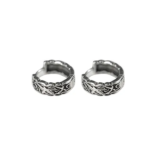 BKBU 925 Sterling Silver Titanium Steel Earrings Unisex