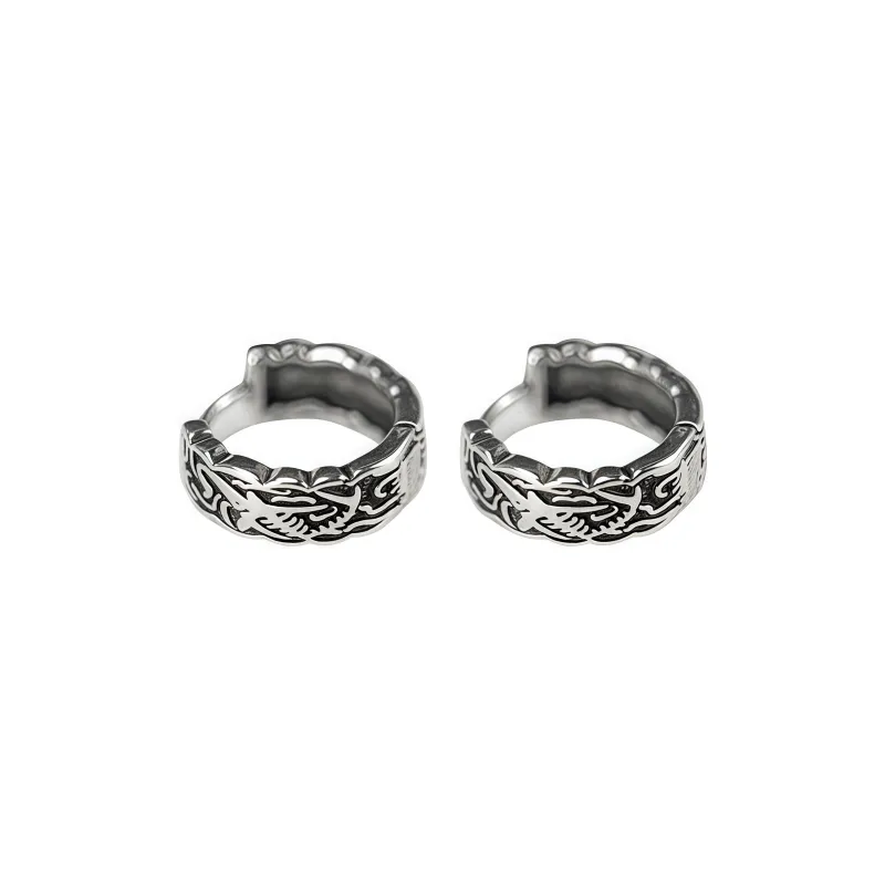 BKBU 925 Sterling Silver Titanium Steel Earrings Unisex-0