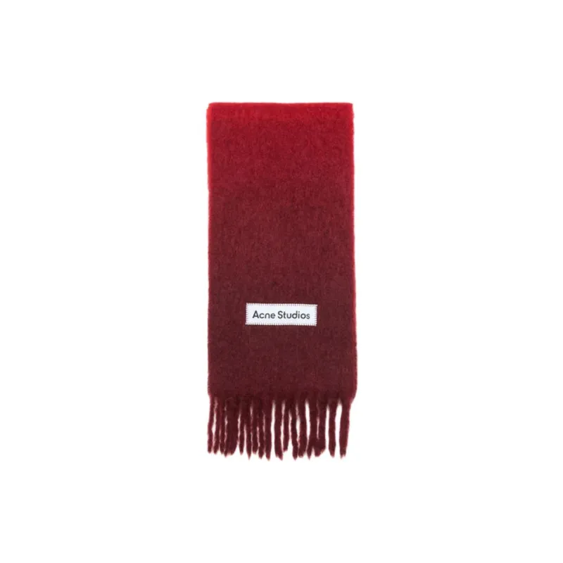 Acne Studios Alpaca Knit Scarves Unisex Red-0