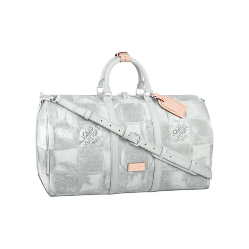 LOUIS VUITTON Keepall Bandouliere 50 Light Grey-0