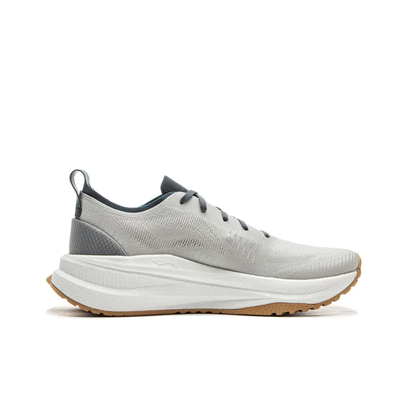 LiNing Comfortable Cushioned Slip Resistant Coverage Low Top Casual Running Shoes Men's Calm Gray-1