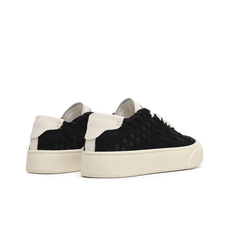 Hong Kong Meng Abrasion Resistant Breathable Height Increasing Low Top Skateboard Shoes Unisex Black-4