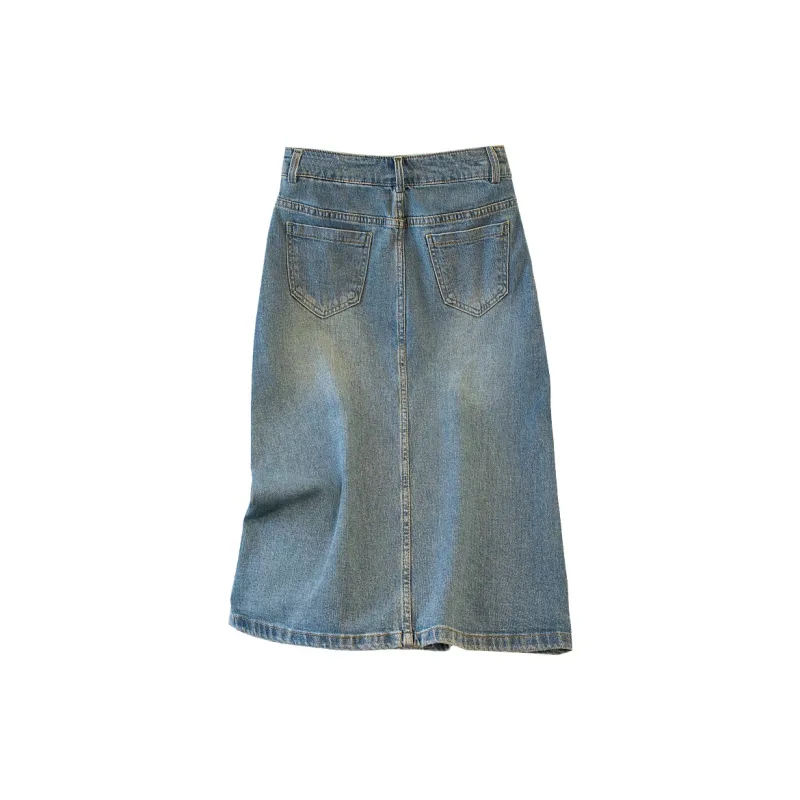 Cypress House Denim Long Skirt Women's Gray Blue-1