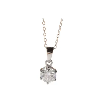 Stone On The Line S925 Sterling Silver Moissanite Necklaces Women's