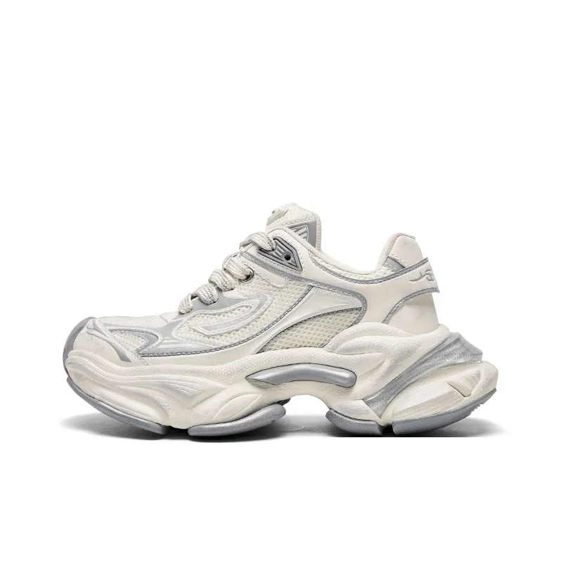CHERYKALLY Time Swirl Cushioning Anti Slip Wear Resistant Breathable Height Increasing Low Top Chunky Sneakers Unisex-0