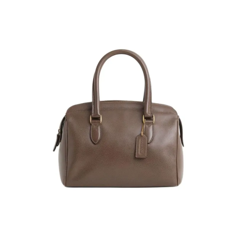 COACH VintageMadison Leather One Shoulder Handbags Large Size Women's Camel Brown-0