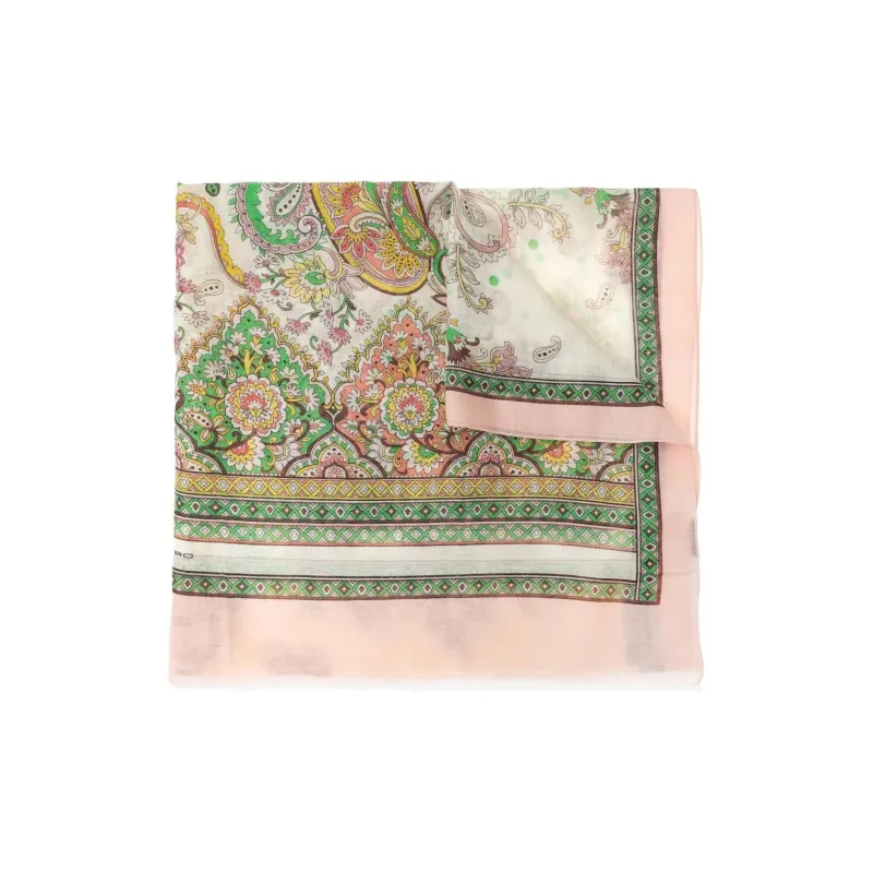 ETRO Leafy Motifed Fringed Scarf-0