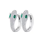 Silver Serpent Hoop Earrings-1 Pair