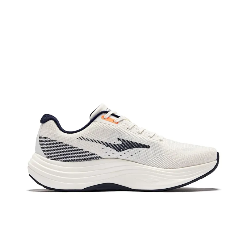 Erke Smocking Cushioning Rebound Low Top Training Running Shoes Men's Microcrystal White Bristol Blue-1