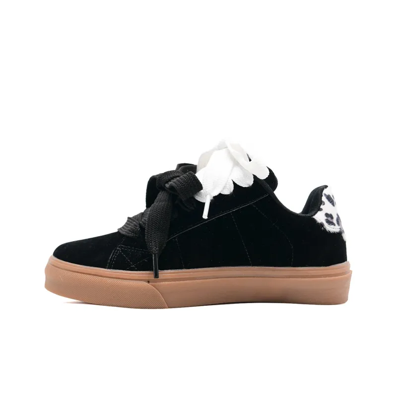 ABCIO Slip Resistant Water Resistant Wear Resistant Height Increasing Low Top Skateboard Shoes Unisex Black-1