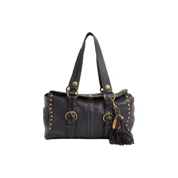 COACH ChelseaSATCHEL Leather Shoulder Bag Large Size Women's Black