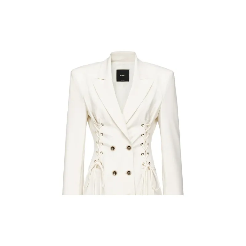 PINKO SS23 Long Sleeved Dress Women's White-5