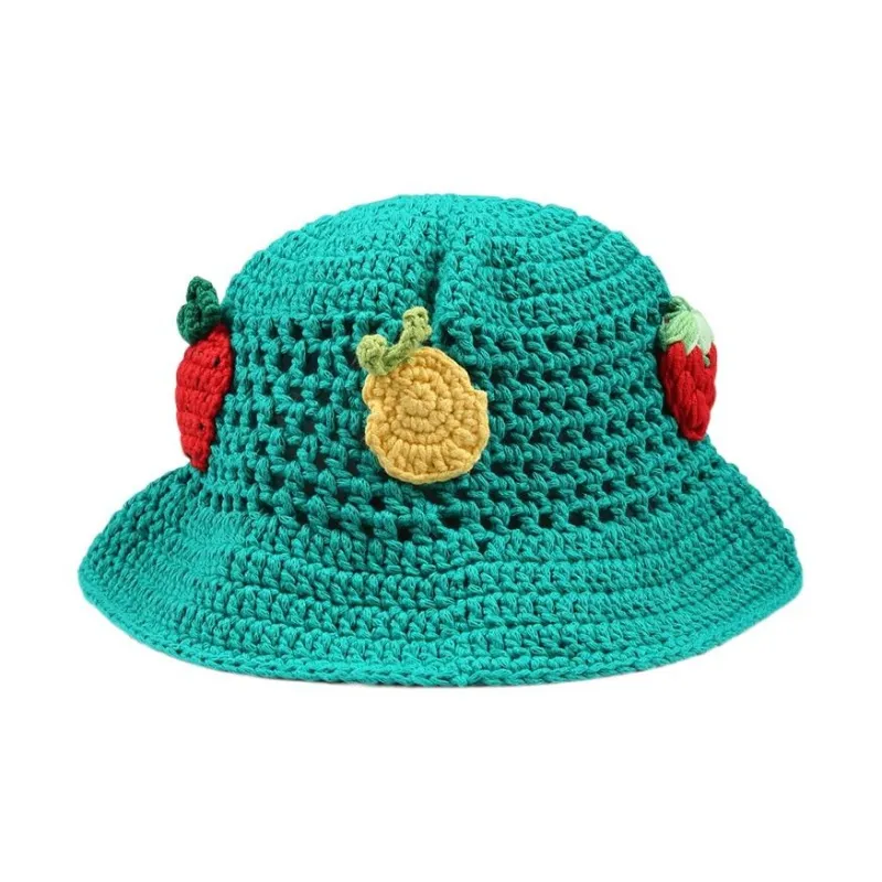 Stella McCartney Kids Berry embroidered Crochet Bucket Hat-1